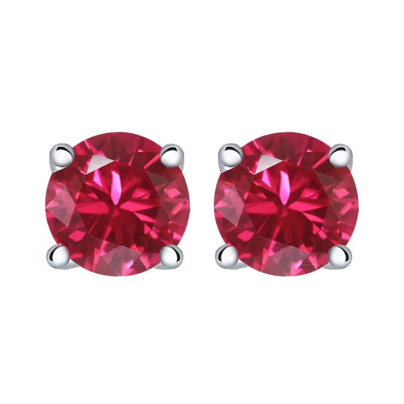 Honggang Multicolor Birthstone Stud Earrings Set