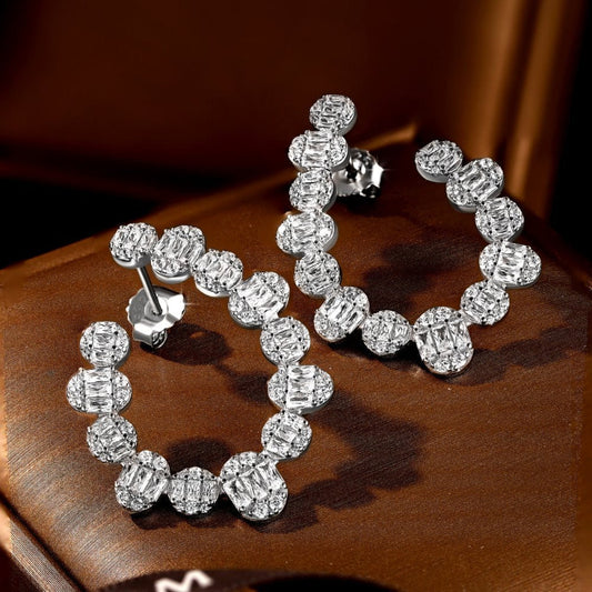 Baguette Cut Diamond Hoop Earrings

