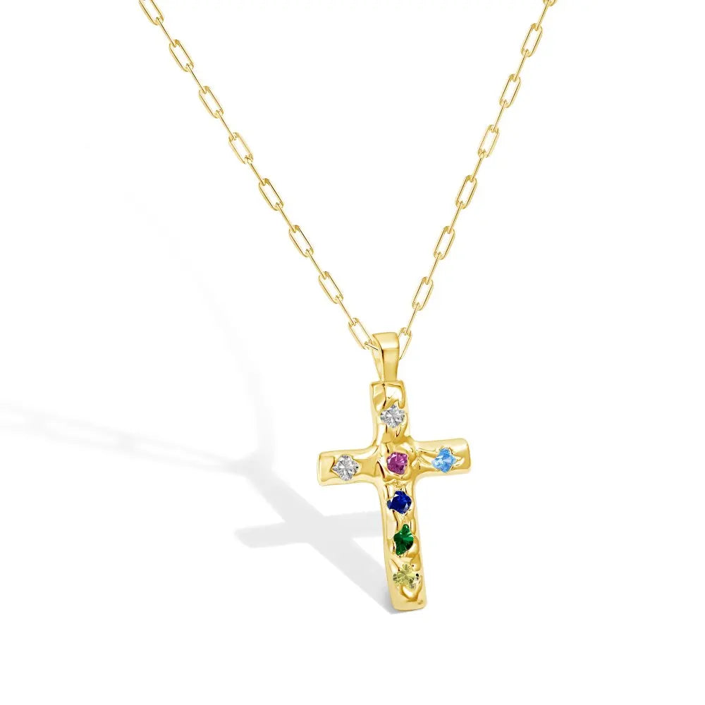 Gold Cross with Gemstones