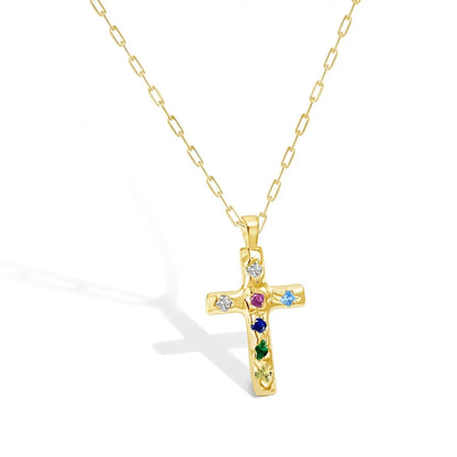 Gold Cross with Gemstones