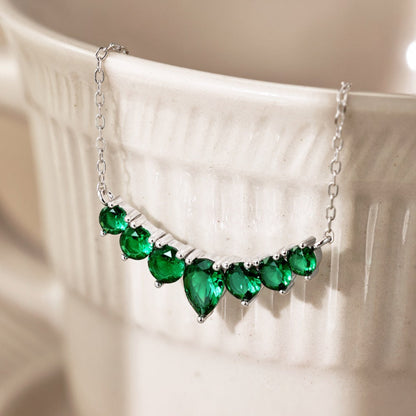 Emerald Gemstone Smile Necklace