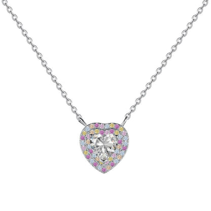 Dazzling Rainbow Heart Pendant