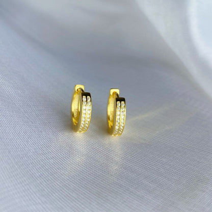 Stacked Pave Gold Hoops

