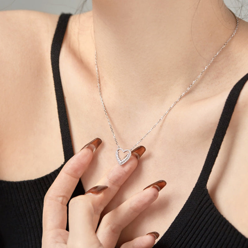 Petite Gold Outline Heart Pendant

