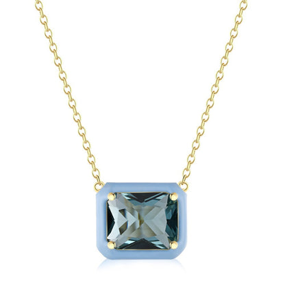 Unique Enamel Framed Gemstone Pendant

