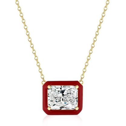 Unique Enamel Framed Gemstone Pendant


