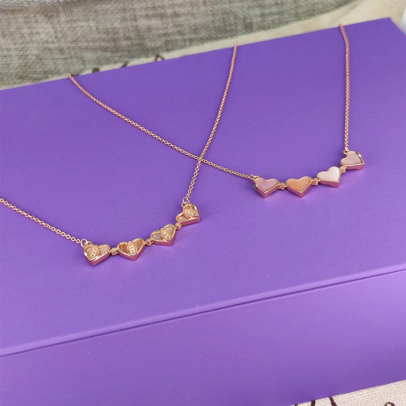 magnetic heart flower necklace