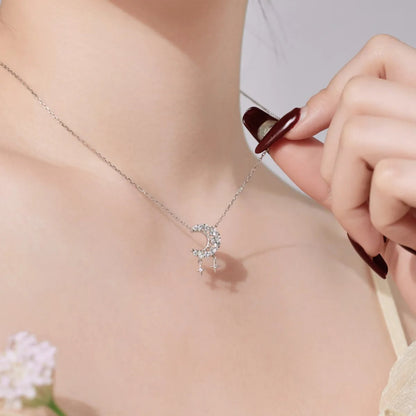 Delicate Moon Phase & Star Dangle Necklace

