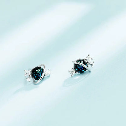 pearl and silver stud earrings