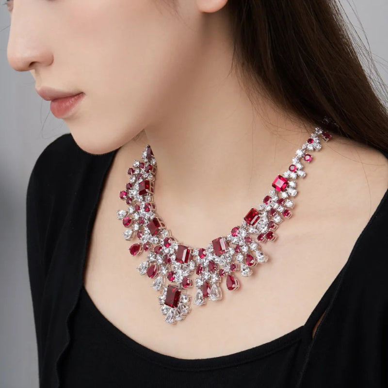 Romantic Zirconia Layer Pendant Necklace