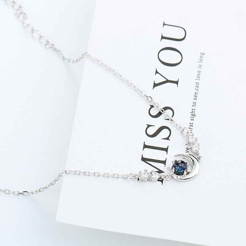 Silver Celestial Moon & Star Charm Bracelet