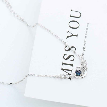 Silver Celestial Moon & Star Charm Bracelet