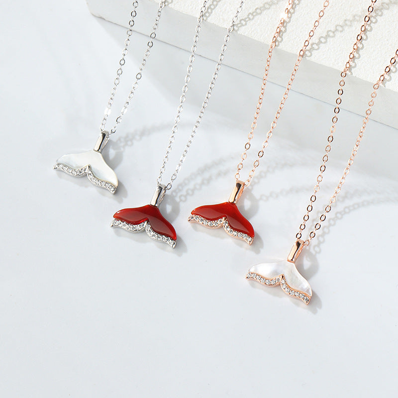 Silver Tone Mermaid Tail Necklace

