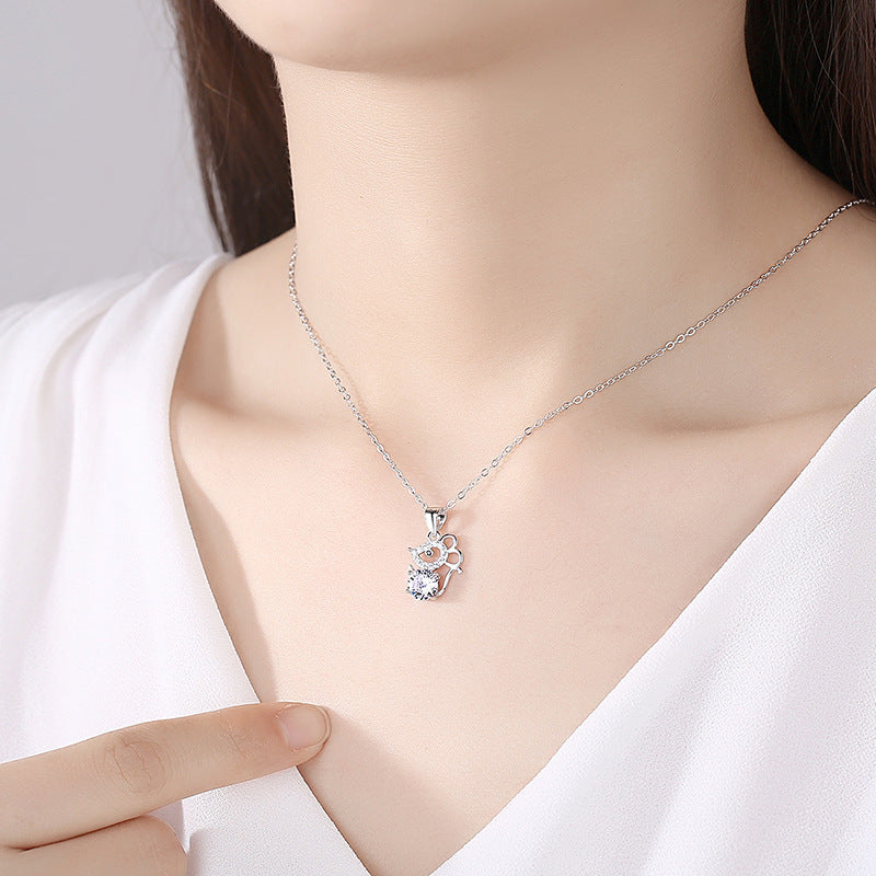 Silver Tone Mouse Necklace

