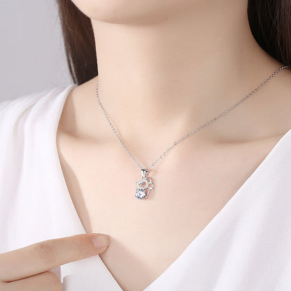 Silver Tone Mouse Necklace

