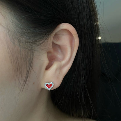 Fashion Gold Heart Halo Design Earrings

