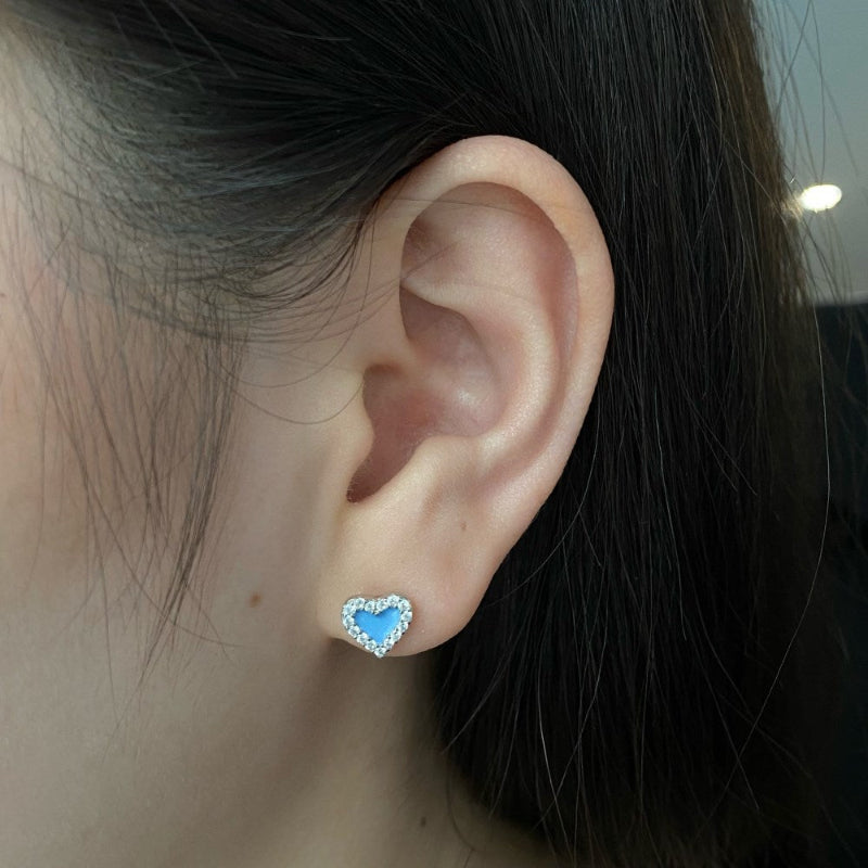 Delicate Purple Heart Studs

