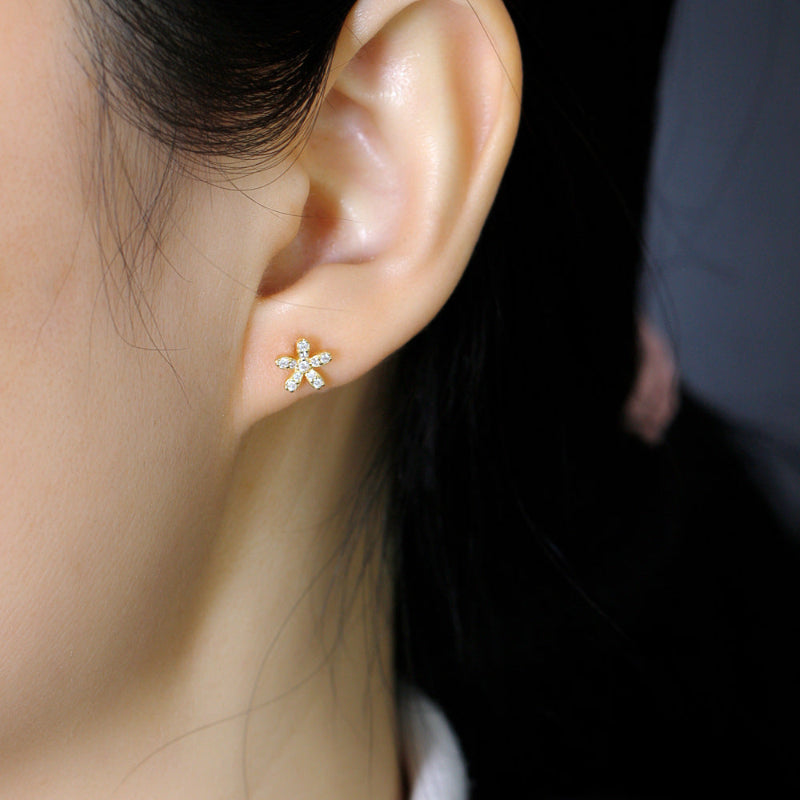 Silver Tone Flower Studs

