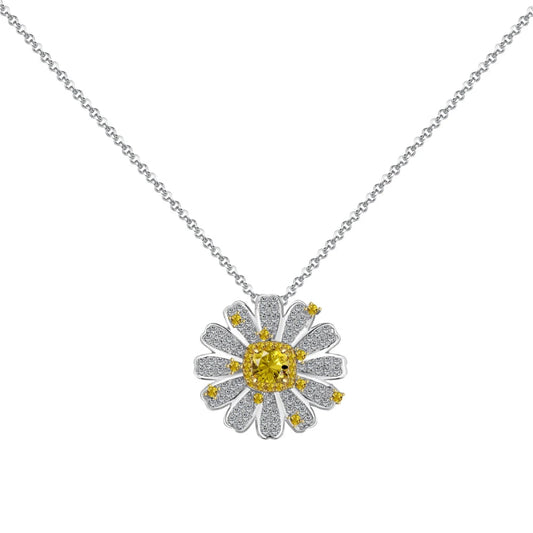 Elegant Cubic Zirconia Chrysanthemum Necklace