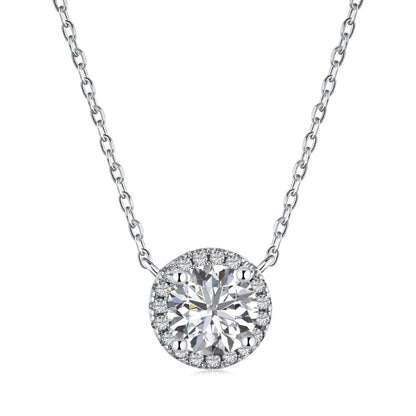 Dazzling Halo Solitaire Pendant