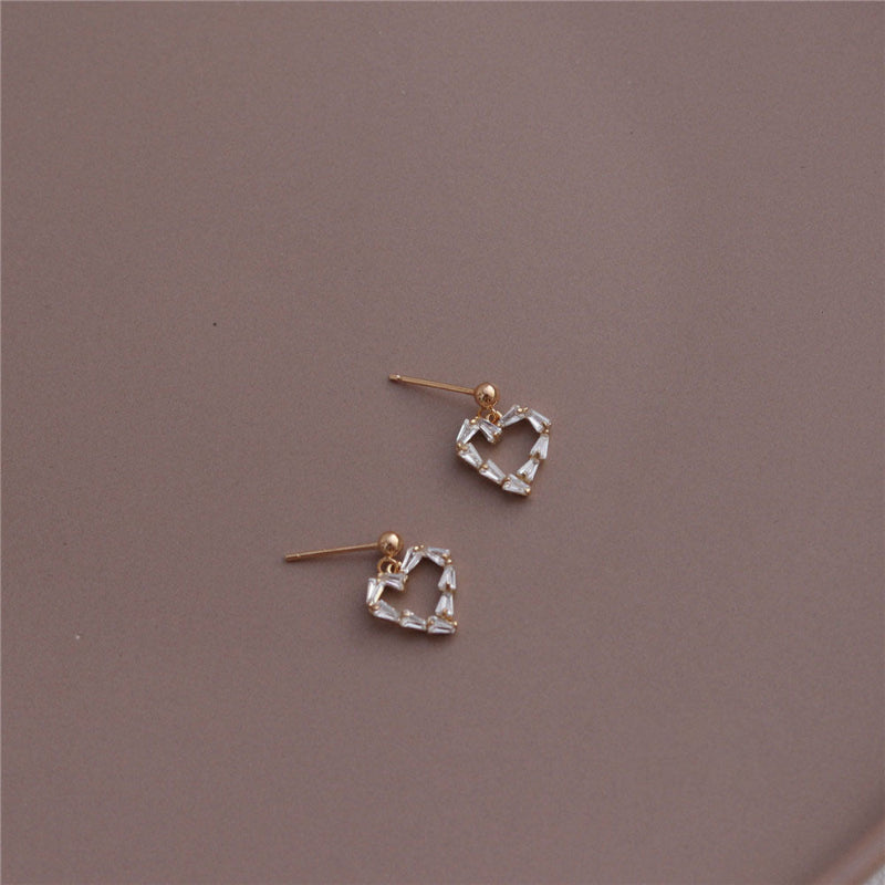 Baguette Cut Heart Earrings

