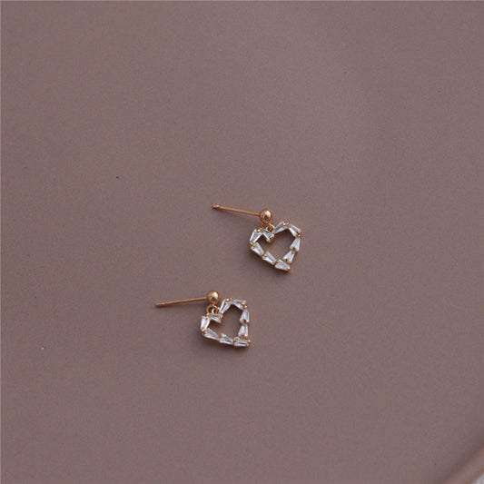 Baguette Cut Heart Earrings

