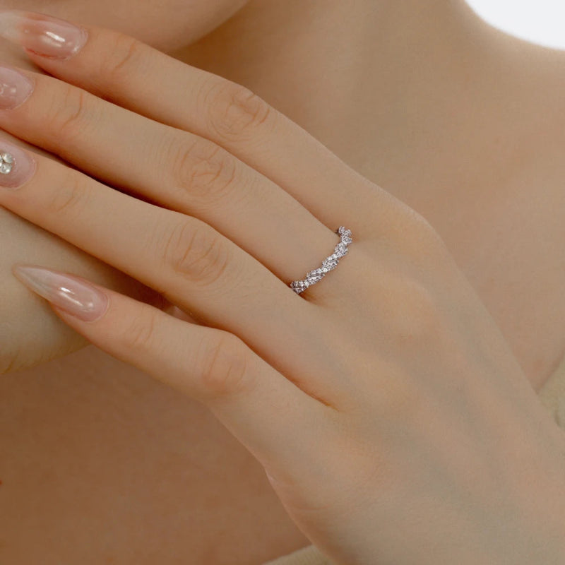 Elegant Silver Engagement Ring 