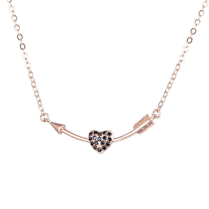Rose Gold Arrow & Heart Necklace
