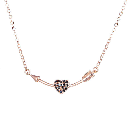 Rose Gold Arrow & Heart Necklace
