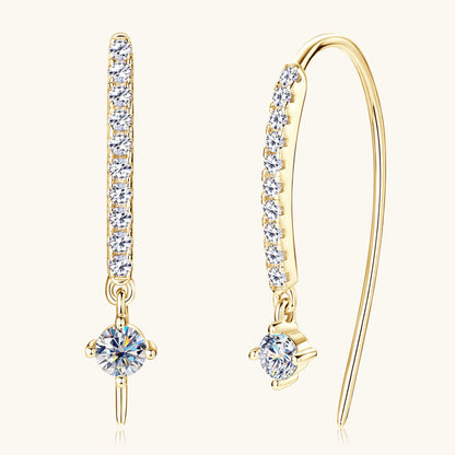 Sterling Silver Pave & Solitaire Moissanite