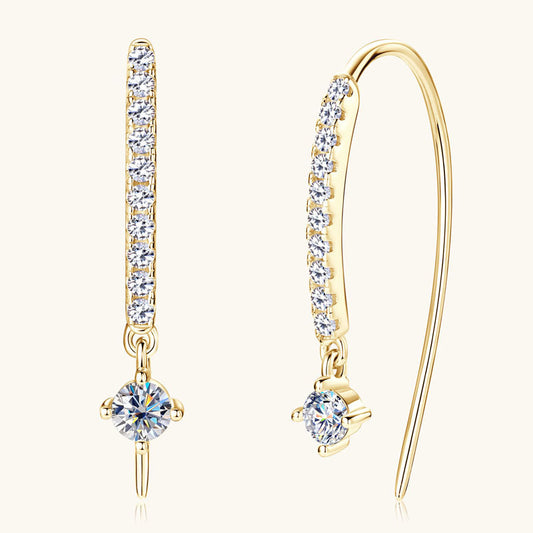 Sterling Silver Pave & Solitaire Moissanite