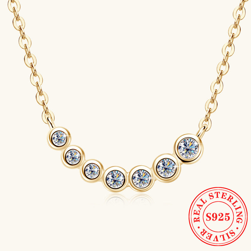 Graduated Moissanite Smile Necklace

