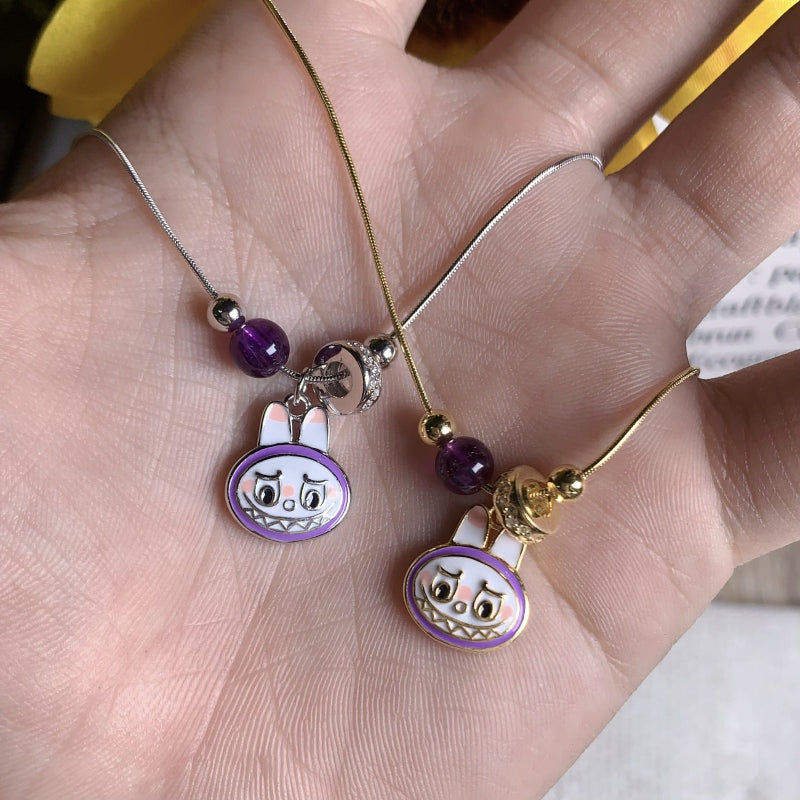 Labubu Character Necklace with Gemstone Accents

