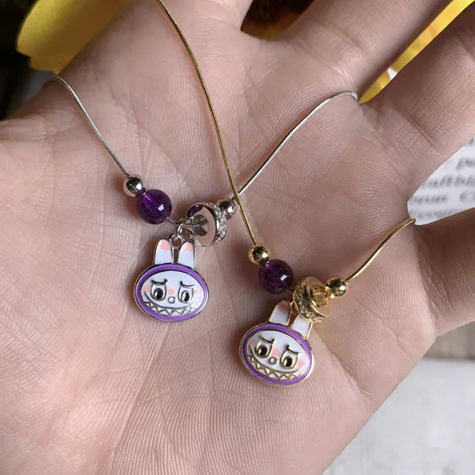 labubu natural amethyst necklace S925 sterling silver - JIMMY JEWELRY 01