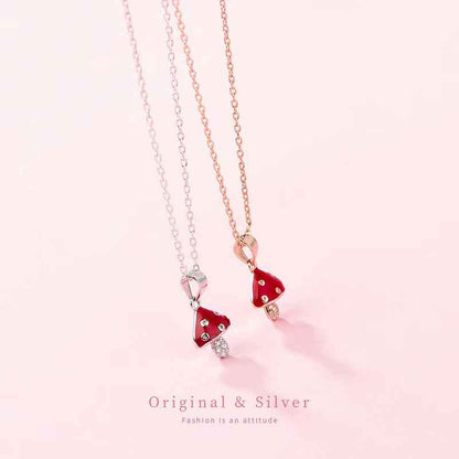 diamond mushroom necklace