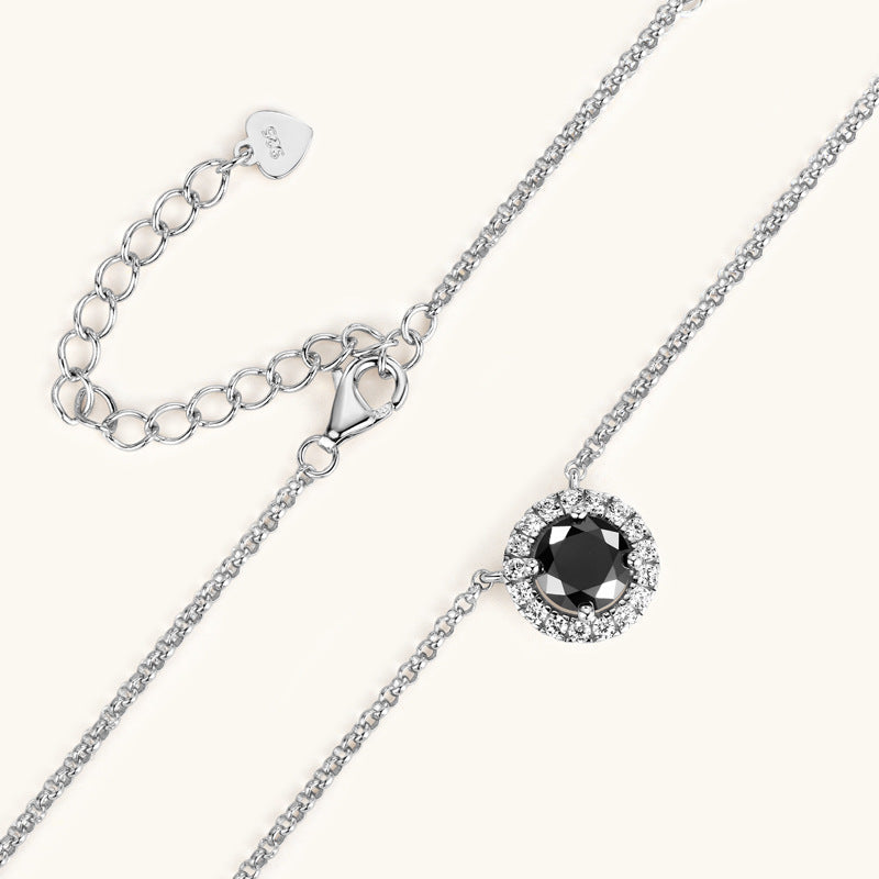 Sparkling Black & White Moissanite Necklace

