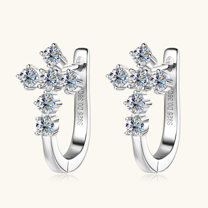3EX Cut Moissanite Pave Cross Hoops

