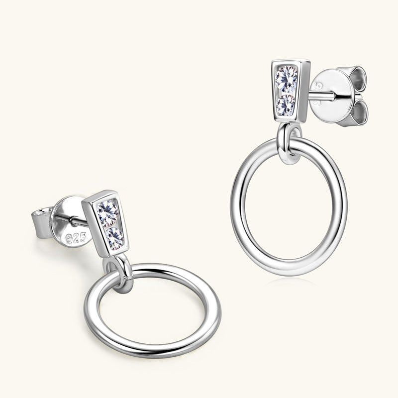 3EX Cut Moissanite Ring Drop Earrings

