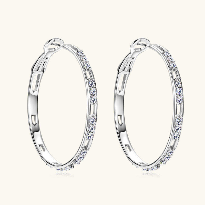 3EX Cut Moissanite Segmented Hoop Earrings

