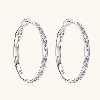 3EX Cut Moissanite Segmented Hoop Earrings

