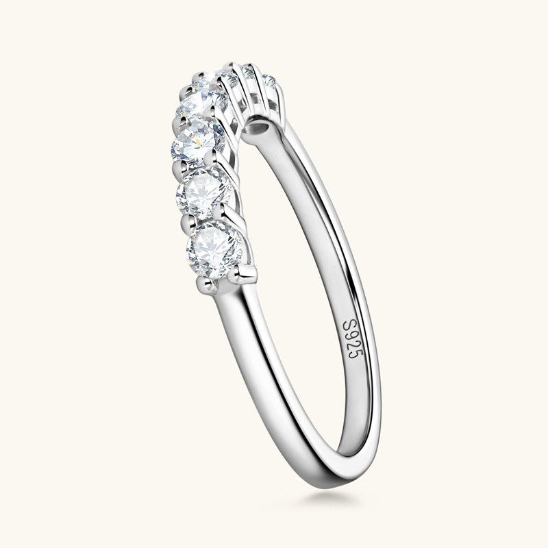Sparkling Round Cut Moissanite Anniversary Ring

