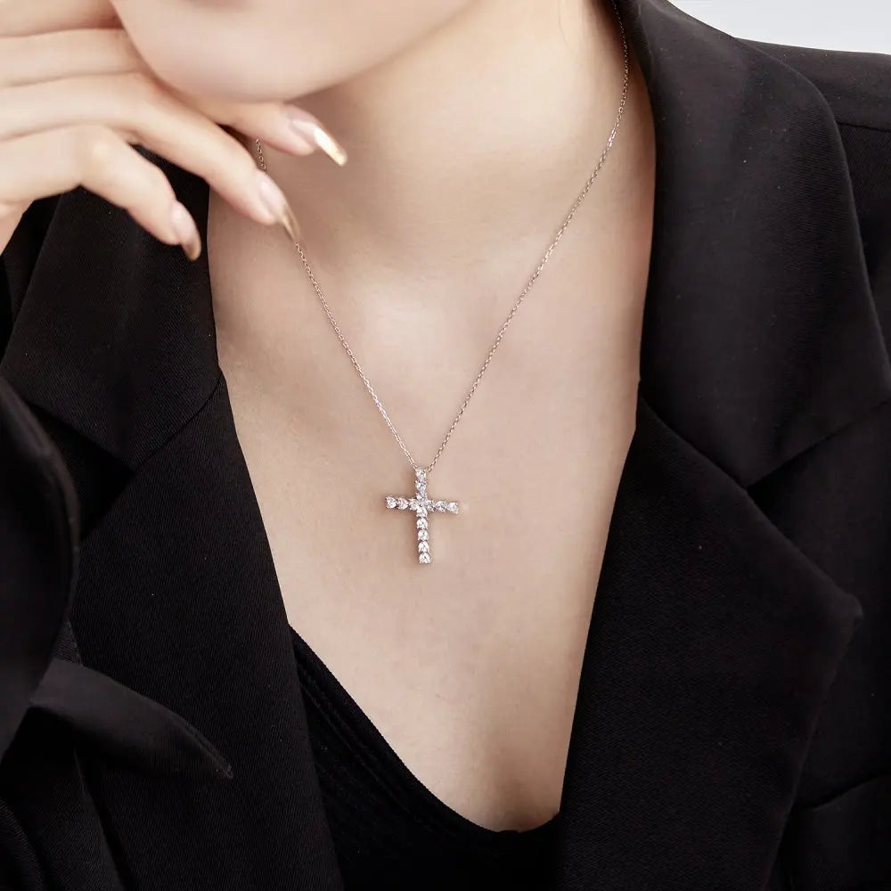 Dainty Diamond Cross Pendant