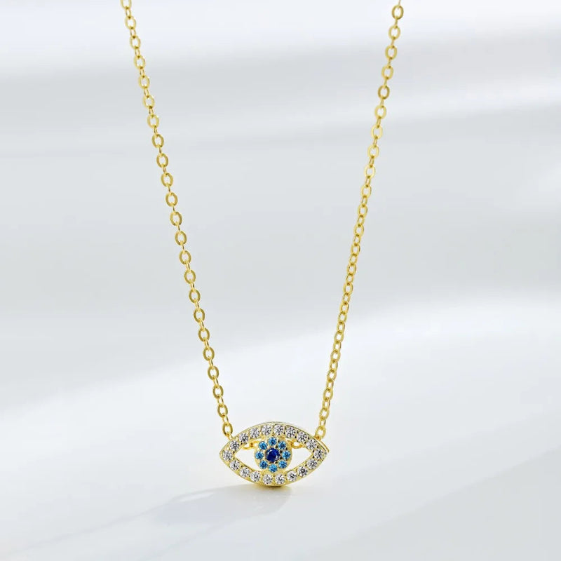 Blue Evil Eye Hamsa Necklace