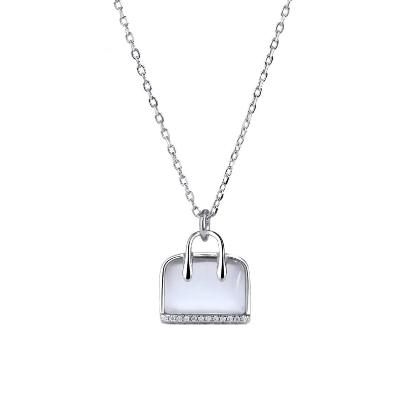 Chic Purse Charm 925 Silver Pendant Necklace
