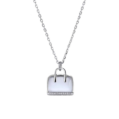 Chic Purse Charm 925 Silver Pendant Necklace
