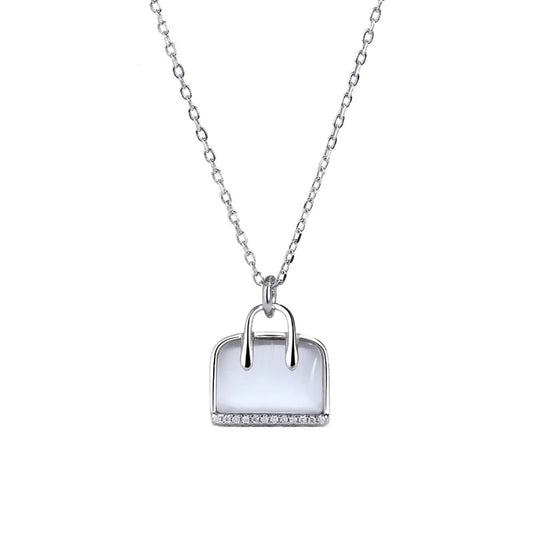 Chic Purse Charm 925 Silver Pendant Necklace
