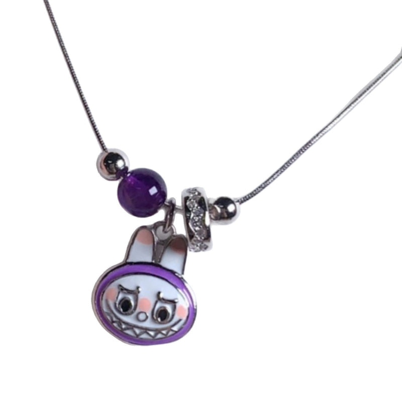 Enamel Decorated Labubu Pendant with Charms

