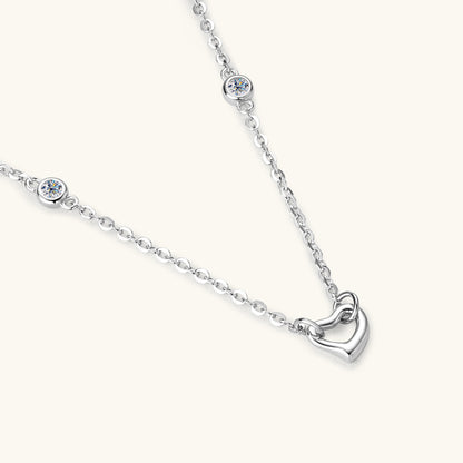 D-Grade VVS1 Moissanite Floating Heart Necklace

