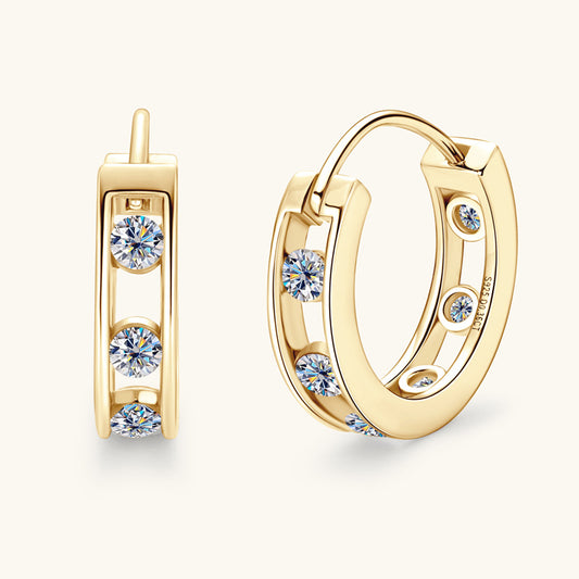Small Sterling Silver Moissanite Hoops