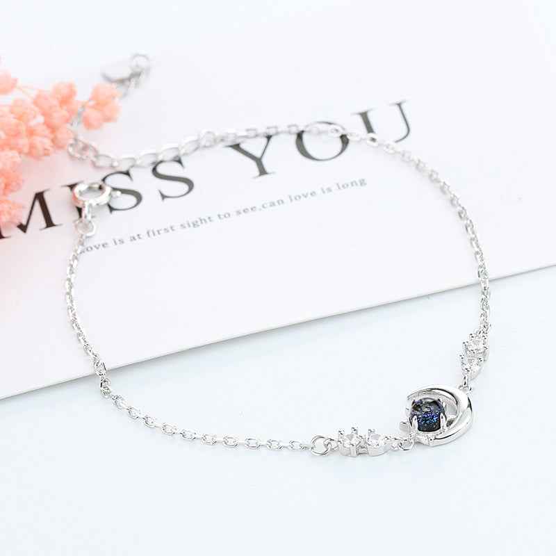 Silver Celestial Moon & Star Charm Bracelet